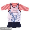 Funkyberry Girls' Striped Bubble Bottom Anchor Dress