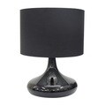 Integrity 16.5-inch Black Opal Glass Table Lamp with Black Shade
