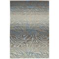 Hand-tufted Contour Abstract Lilies Ocean Sand Rug (7'3 x 9'3)