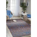 Hand-tufted Contour Abstract Lilies Ocean Sand Rug (8' x 10'6)