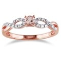 Miadora Rose-plated Silver Gemstone and 1/10ct TDW Diamond Ring (H-I, I2-I3)