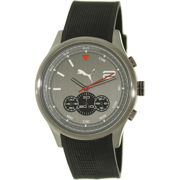 Puma Men's 'Motor' Black Strap/ Grey Dial Watch 