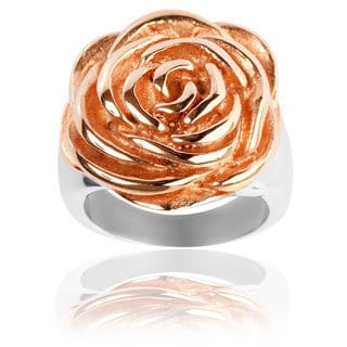 Goldplated Stainless Steel Rose Ring