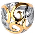 Goldplated Stainless Steel Swirl Heart Ring
