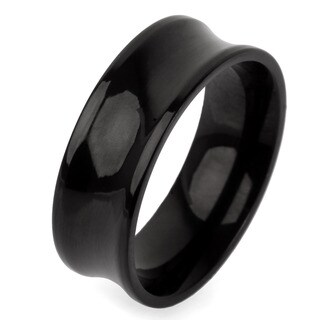 Men's Black Plated Titanium Concave Ring (8 mm) Men's Black Plated Titanium Concave Ring (8 mm)