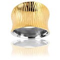 Goldplated Stainless Steel Wide Concave Grooved Ring