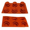 Universal Swirl Cake Design 6-cavity Red Silicone Mold/ Baking Pan