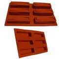 Universal Narrow Loaf Design 6-cavity Red Silicone Mold/ Baking Pan