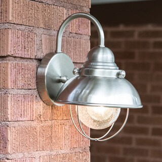 Sea Gull Lighting Sebring Brushed Steel Outdoor Wall Lantern