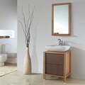 Ceramic 24-inch Basin Sink Bathroom Vanity with Matching Mirror