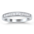 14k White Gold 1/2ct TDW Princess-cut Diamond Wedding Band (G-H, VS1-VS2)