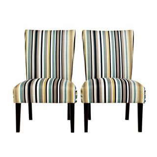 angelo:HOME Bradford Shore Stripe Blue Armless Chair Set (Set of 2)