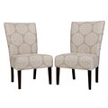 angelo:HOME Bradford Filigree Cream Tan Armless Chair Set (Set of 2)