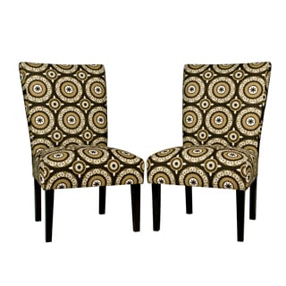 angelo:HOME Bradford Modern Pinwheel Chocolate Brown Armless Chair Set (Set of 2)