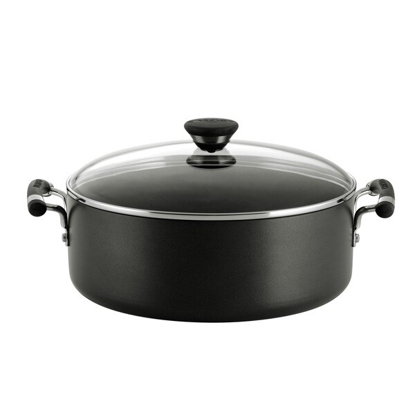 Circulon Acclaim Hard-anodized Nonstick 7 1/2-quart Black Covered Wide Stockpot