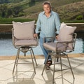 Christopher Knight Home Northrup Pipe Outdoor Adjustable Barstools (Set of 2)