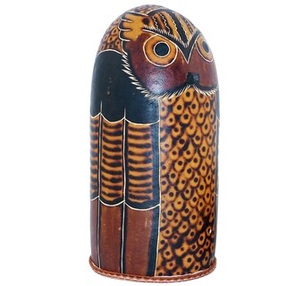 Handmade Mother Owl Shaker and Drum (Peru)
