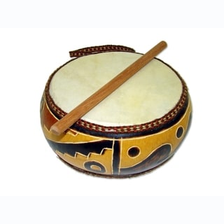 Handmade Double Head 6 Inch Gourd Drum (Peru)