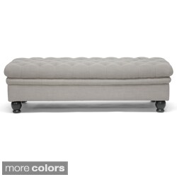 Buy Online Baxton Studio Guildford Linen Modern Tufted Ottoman