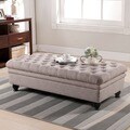 Baxton Studio Guildford Linen Modern Tufted Ottoman
