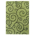 Handmade Alliyah 'Sarah' Green Scrolls Wool Rug (6' x 9')