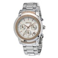 DKNY Women's Rose-goldtone Crystal-accented Chronograph Date watch