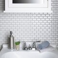 SomerTile 12x12-in Victorian Subway Beveled 1x2-in White Porcelain Mosaic Tile (Pack of 10)
