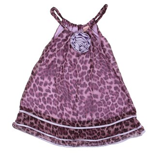 Paulinie Collection Girls Purple Animal Print Dress