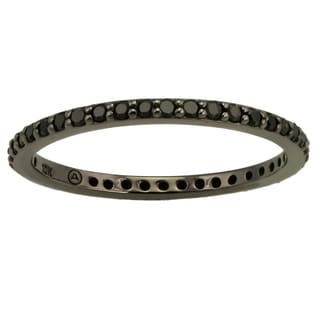10k Black Gold 1/3ct TDW Black Diamond Eternity Wedding Band