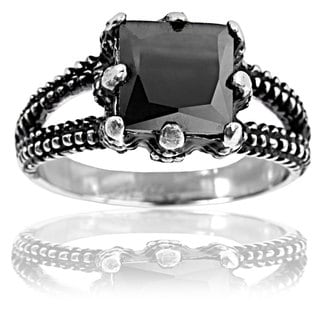 Stainless Steel Square Black Onyx Dragon Claw Ring