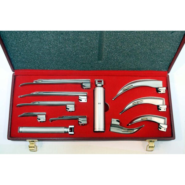EMT Laryngoscope Mac and Miller Stainless Steel Set 