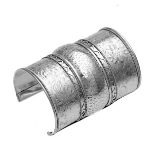 Goldtone Etched Cuff Bracelet (India)