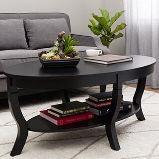Lewis Distressed Black Coffee Table