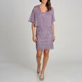 Ignite Evenings by Carollin Women's Dusty Lilac Dress with Shawl