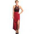 Stanzino Women's Red Lace Detailed Long Dress