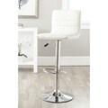 Safavieh Arissa White Adjustable Height Swivel Bar Stool