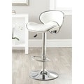 Safavieh Shambi White Adjustable Height Swivel Bar Stool