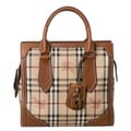 Burberry 'Classic Honeywood' Small Haymarket Check Tote Bag