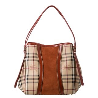 Burberry Small Haymarket Metallic Detail Tote