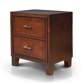 Low Price Furniture of America Constance Brown Cherry Night Stand/ Bedside Table