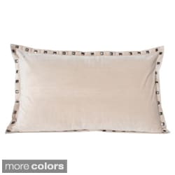 ( ._.) Thro Payton Velvet Studded 20-inch Decorative Pillow