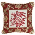 123 Creations Bird-Red Needlepoint 18-inch Decorative Pillow