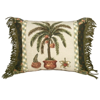 Palm Tree Needlepoint Decorative Throw Pillow-Image