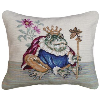 Click to Enlarge for Frog Needlepoint Decorative Throw Pillow Frog Needlepoint Decorative Throw Pillow-Image