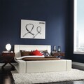 Anabella White Bonded Leather 'S' Shape Modern King-size Bed