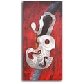 Handcrafted 'Metallic Cellist and Instrument' Metal on Hand-painted Canvas Wall Decor