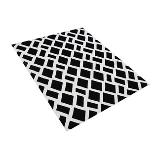 Alliyah Hand-made Tufted Black New Zealand Blend Wool Rug (3' x 5')