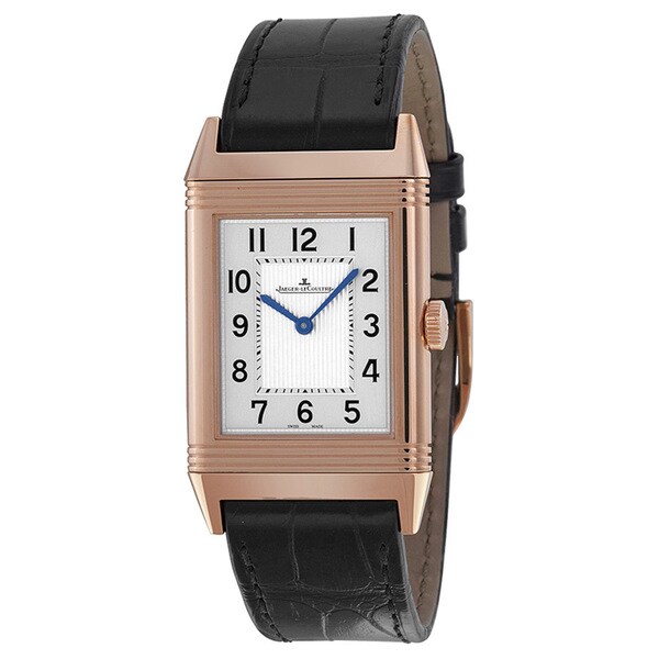 Jaeger-LeCoultre Men's 2782520 'Reverso GR' Silver Dial Rose Gold Strap Watch