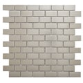 SomerTile Anvil 11.75x11.75-in Standard Subway Stainless Steel Over Porcelain Mosaic Wall Tile (Pack of 10)