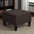 Portfolio Engle Chocolate Brown Linen Table Storage Ottoman